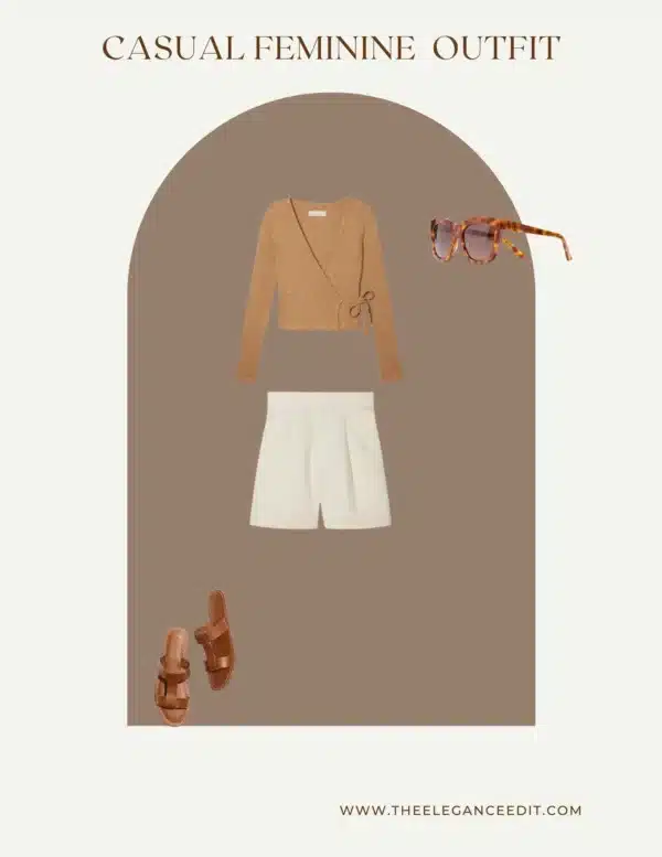 Casual Feminine outfit with shorts and sandals
