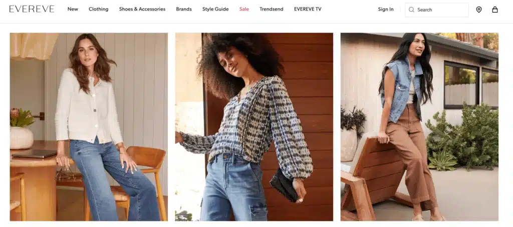 EVEREVE womens clothing denim and tops
