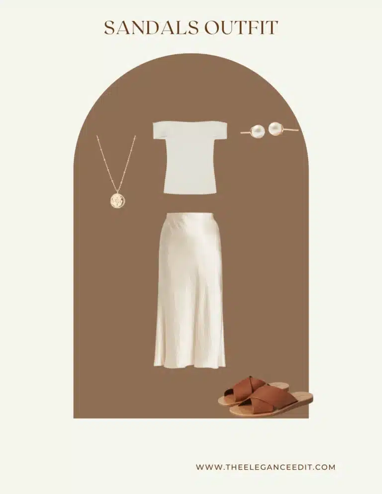 midi skirt and flat sandals outfit