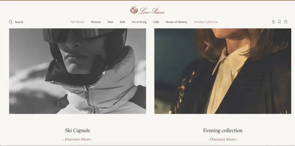 Loro Piana mens and womens clothing selection for old money clothes