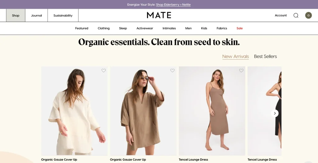 MATE sustainable capsule wardrobe basics dresses, and shirts
