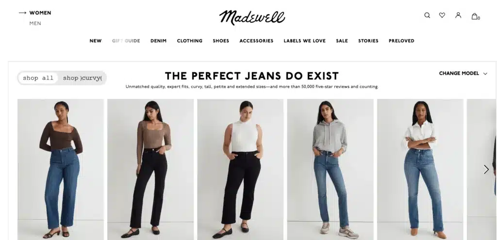 Madewell women's denim options