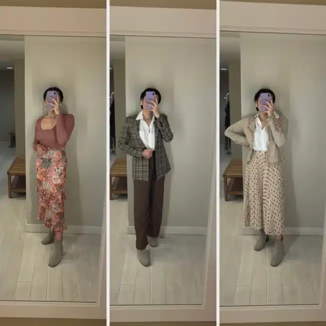 patterns in a colored capsule wardrobe