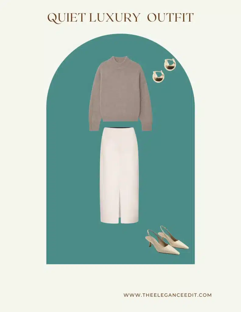 QUIET LUXURY OUTFIT DATE Night with pencil skirt and cashmere sweater