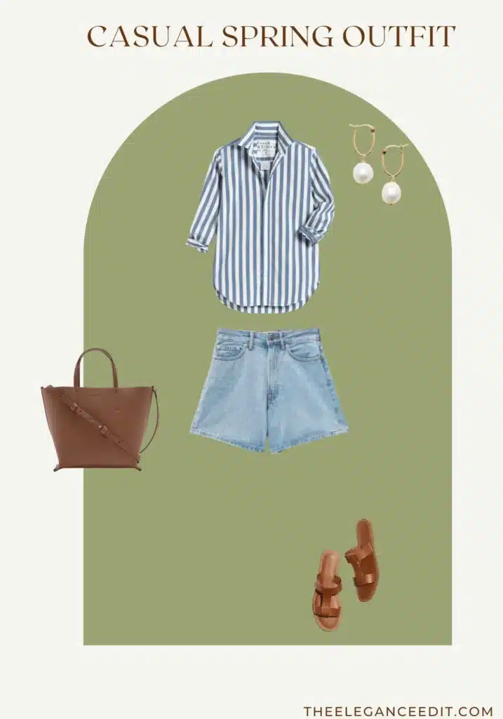 Running Errands Spring Outfit denim shorts and loafers