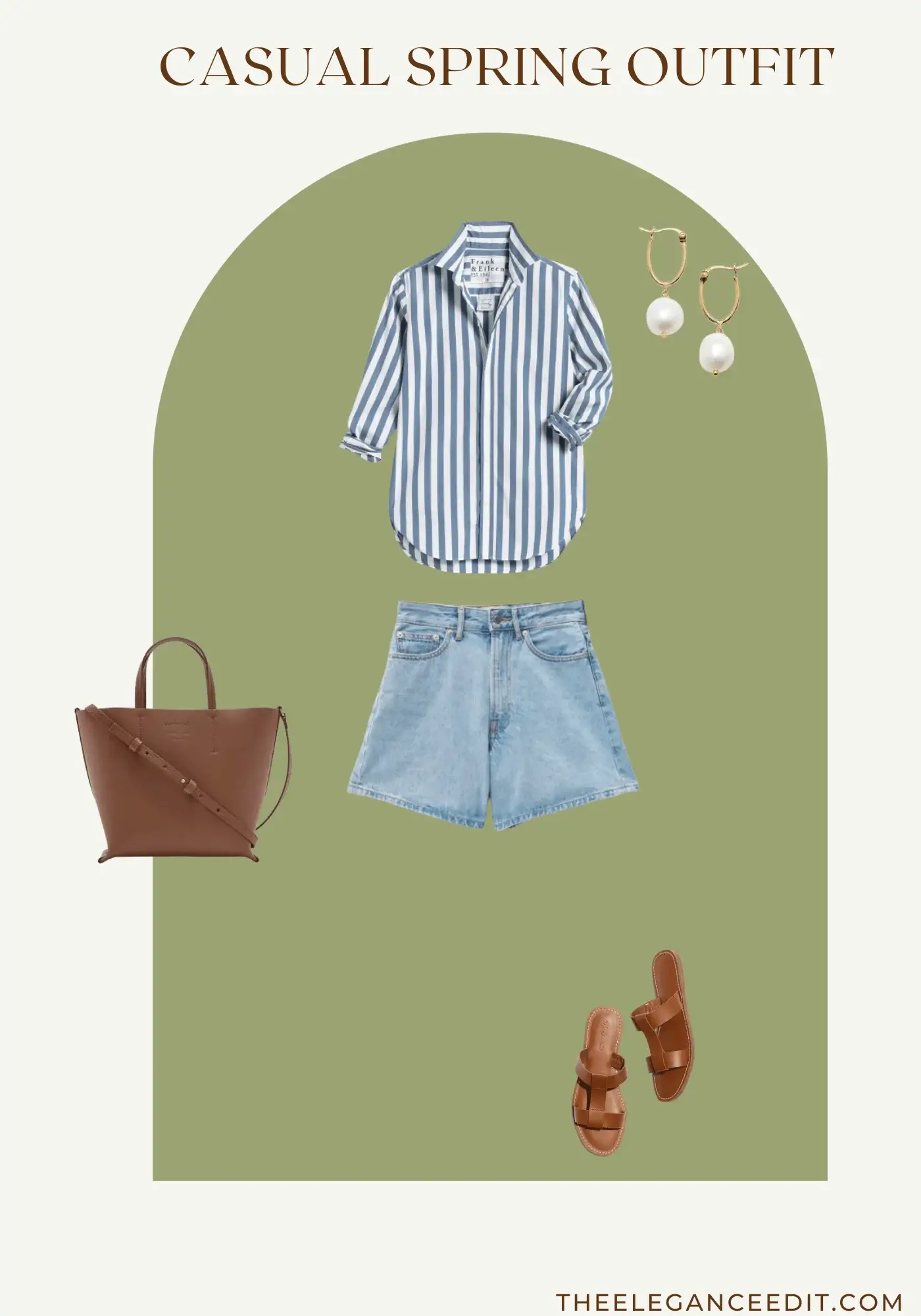 Running Errands Spring Outfit denim shorts and loafers