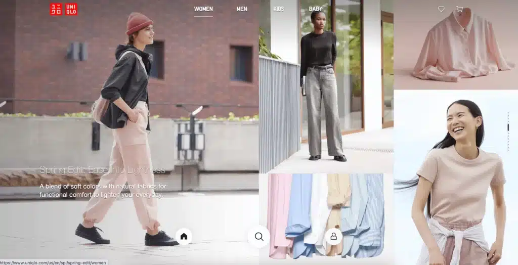 UNIQLO shoppable womens clothing