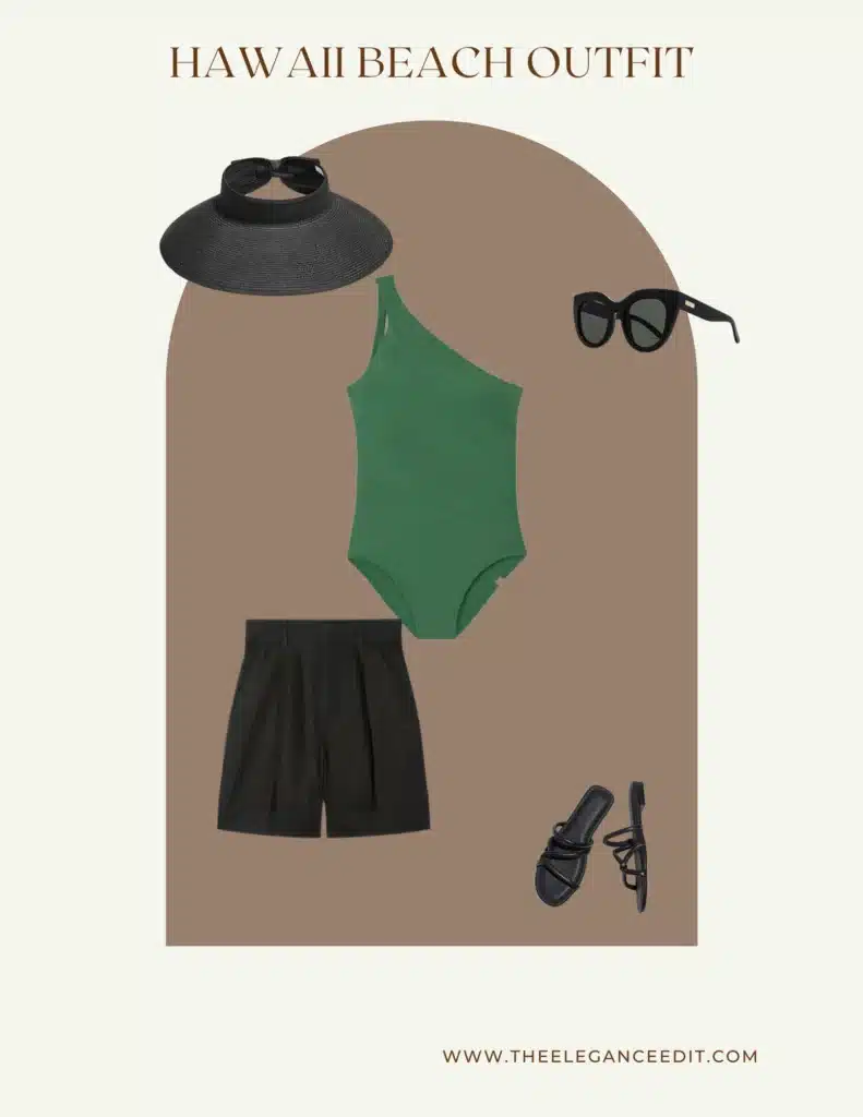swimsuit and shorts Hawaii outfit