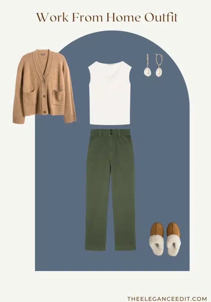 tank top and wide leg pants with slippers work from home outfit