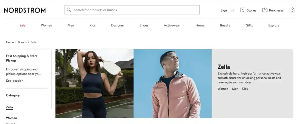 Zella activewear collection for men women and kids