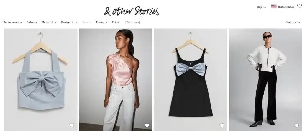 and other stories feminine ribbon bow tops and dress