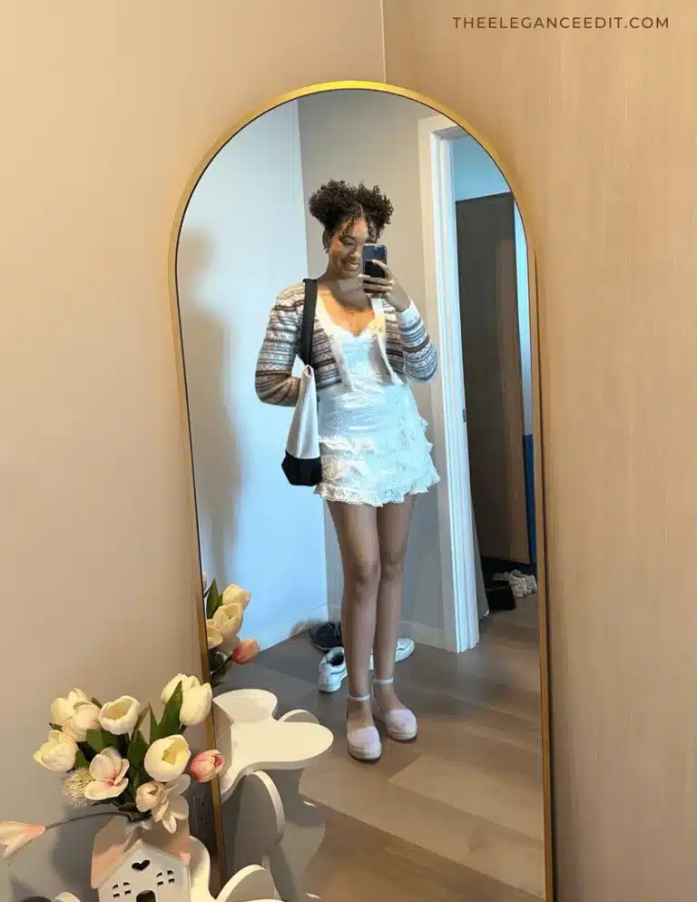 woman in pink woven espadrilles capsule wardrobe shoes