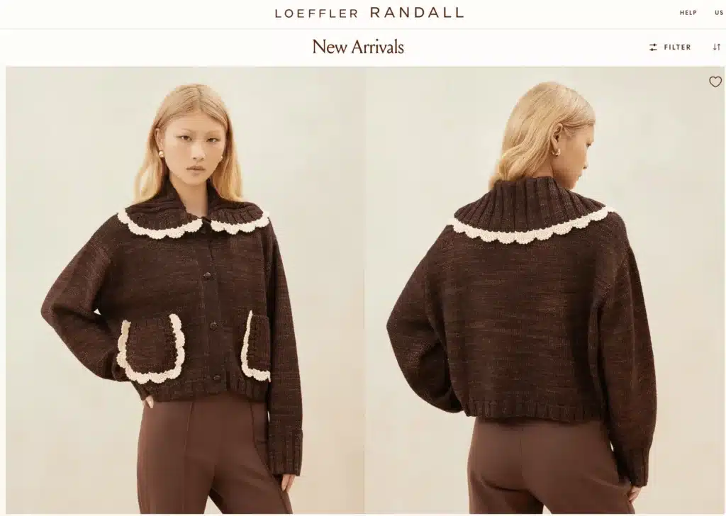 loeffler randall coquette cardigan with lace trim