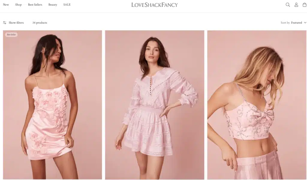 loveshackfancy pink lacy floral dresses