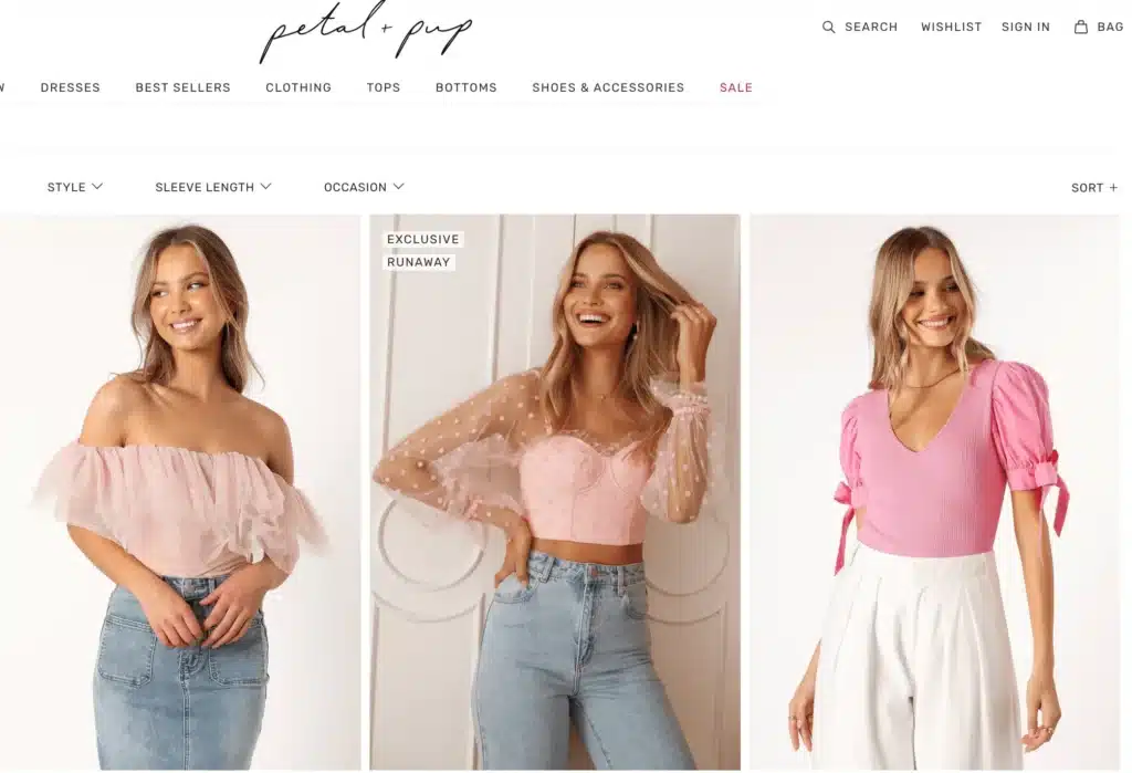 petal + pup pink lacy feminine tops