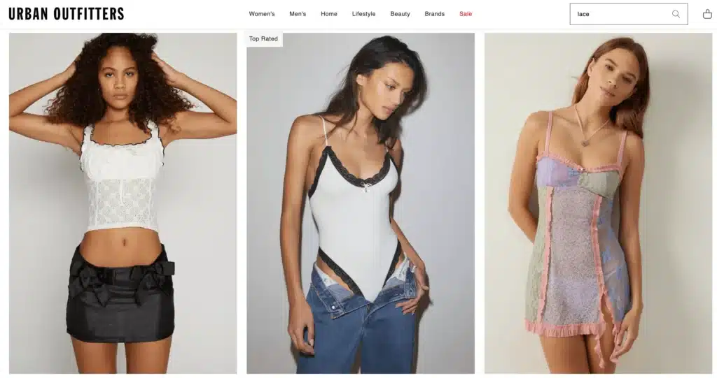 urban outfitters lace tops and dresses
