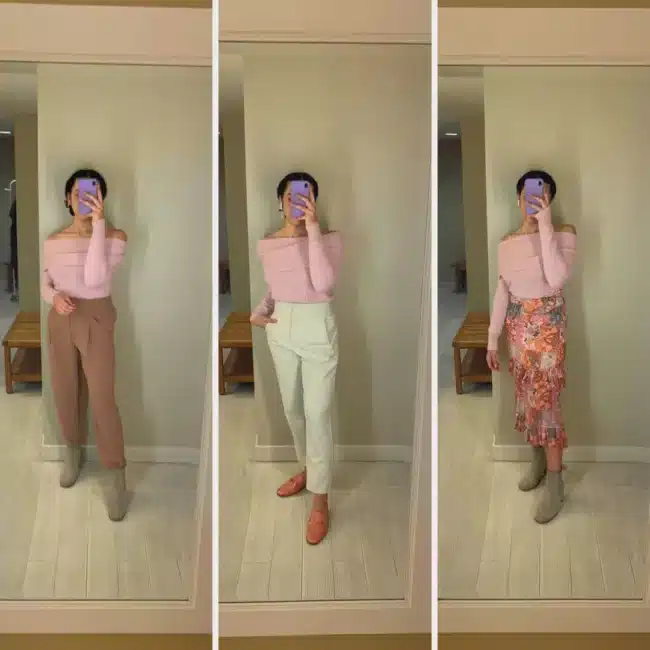 one shoulder sweater 3 ways