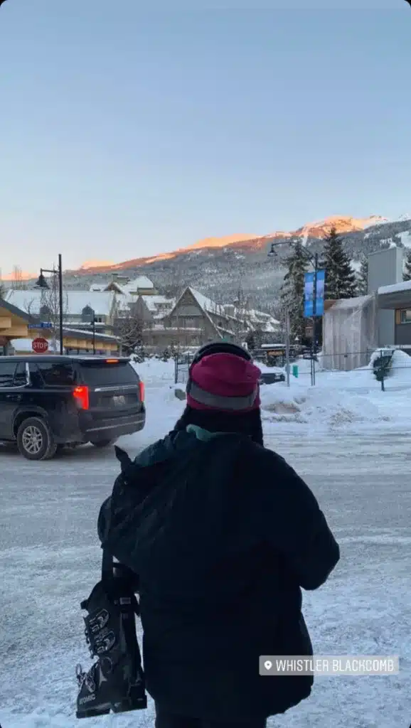 winter outfit skiing in whistler canada