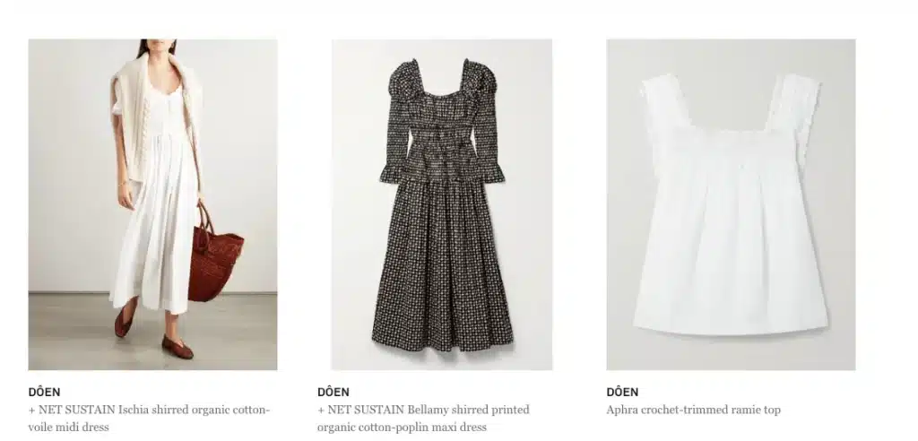 DOEN dresses at Net a Porter