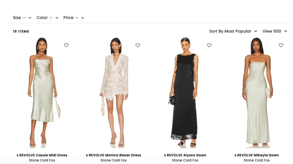 Stone Cold Fox x Revolve silk dresses