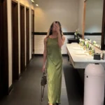 modest silk dress with sandals