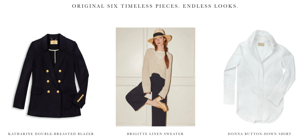 Classic Six blazer , sweater, and button down capsule women's