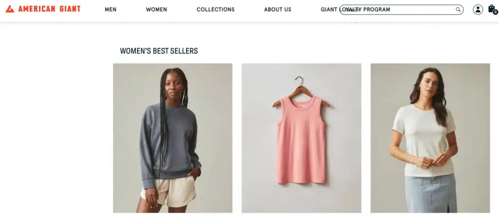 American Giant quality clothing women's bestselling tops