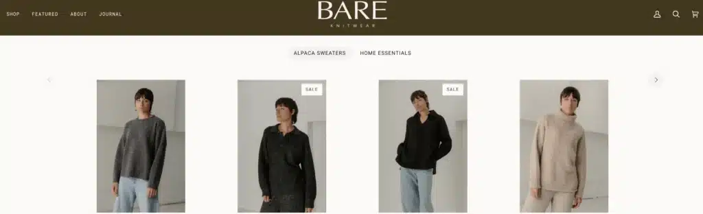 Bare Knitwear alpaca sweaters