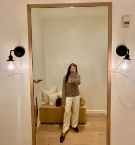 Woman in Jenni Kayne Cardigan