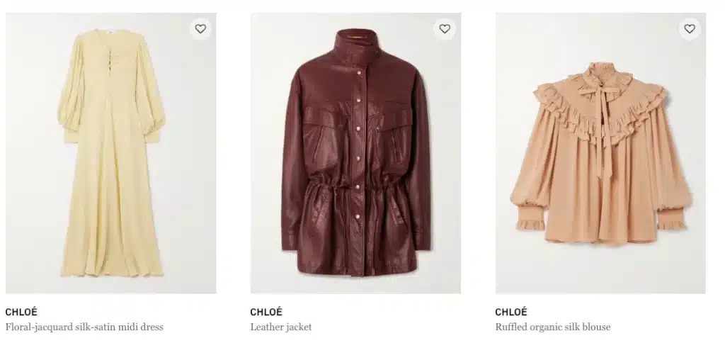 Chloe dresses and feminine tops