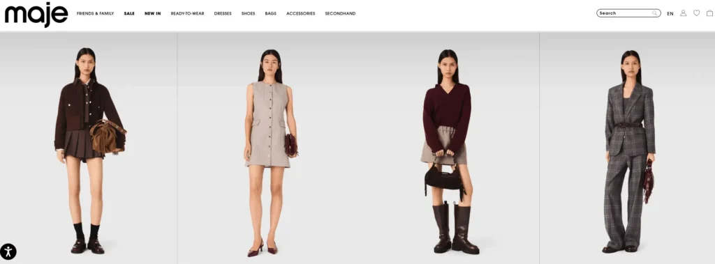 Maje womens clothing brands like Sezane