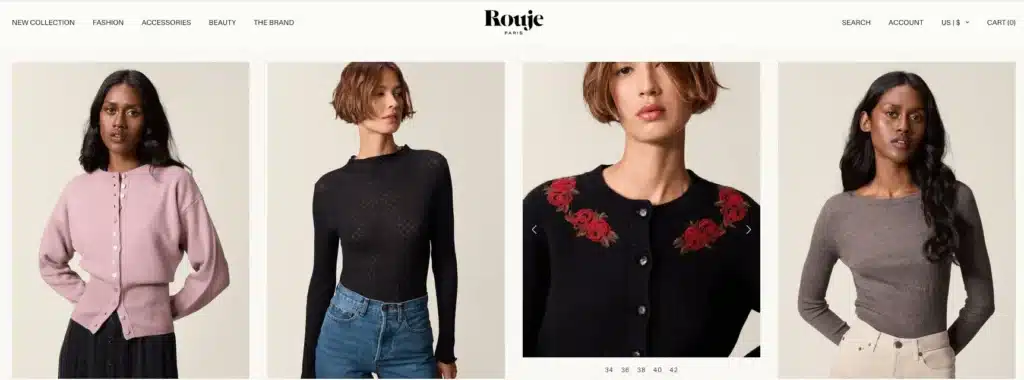 Rouje Paris brands like sezane