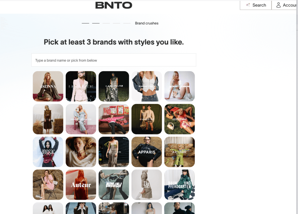 BNTO AI Quiz pick your favorite brands option