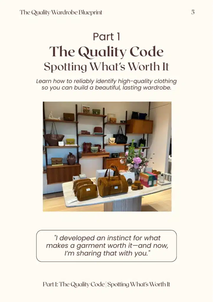 ebook page titled how to spot well made clothing