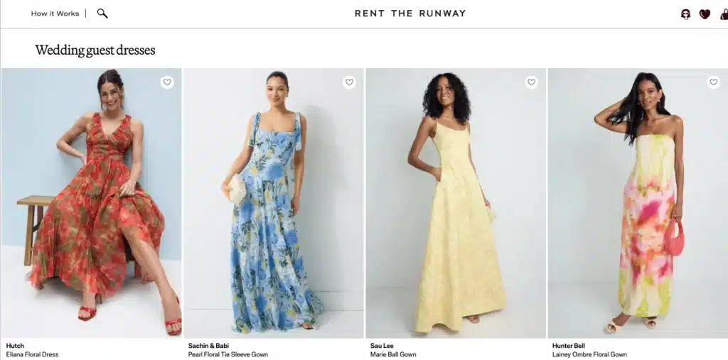Rent the Runway wedding guest dress options